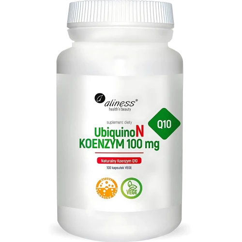 Aliness - UbiquinoN Naturalny KOENZYM Q10 100 mg - 100 kapsułek Aliness - UbiquinoN Naturalny KOENZYM Q10 100 mg - 100 kapsułek